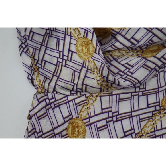 Vintage Versace Jeans Couture Shirt Mens XL Medusa Pattern Gold Chain Baroque - Picture 12 of 16